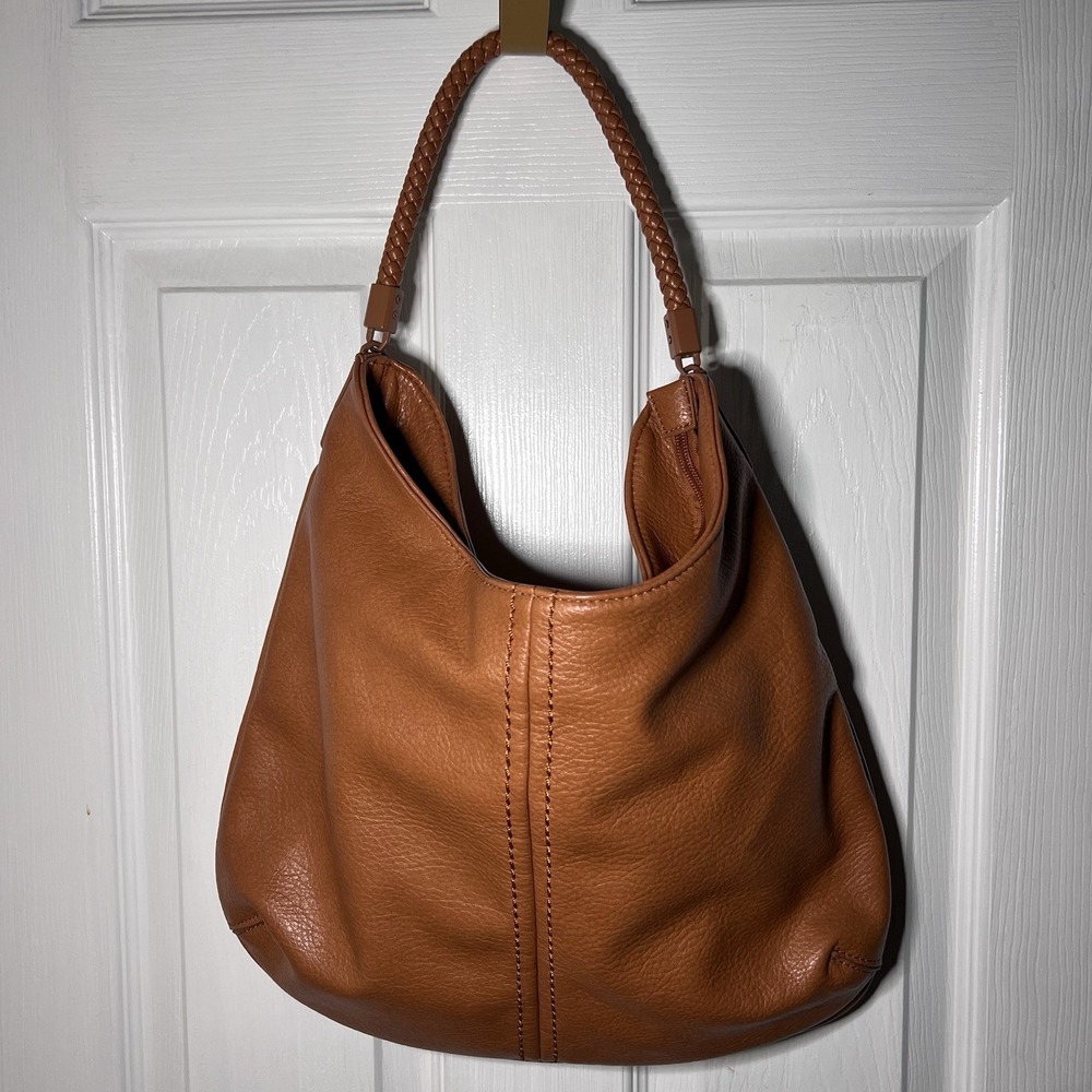 Antik Kraft Camel Slouch Hobo Shoulder Bag Vegan Braided Handle